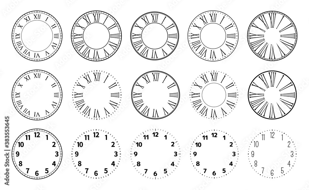 時計の文字盤のシルエット素材 アンティーク イラスト 中心なし Stock ベクター Adobe Stock