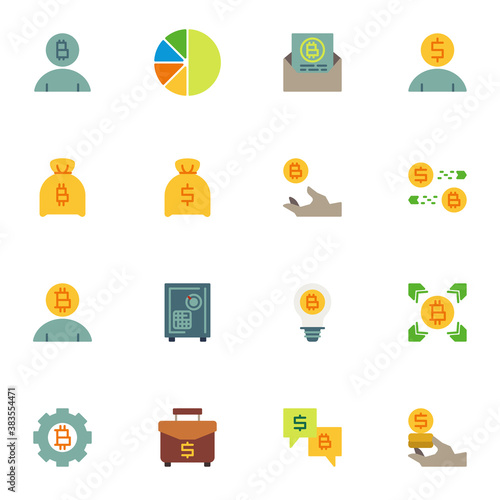 Business and finance flat icons set