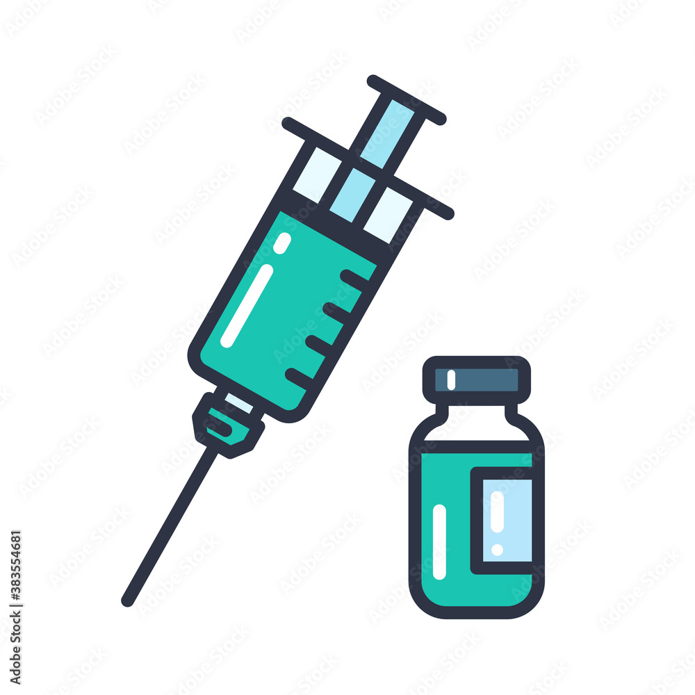 Syringe Icon. Medical syringe to prevent and treat coronavirus. Disease vaccine concept. Syringe Icon. Medical syringe to prevent and treat coronavirus. Disease vaccine concept.