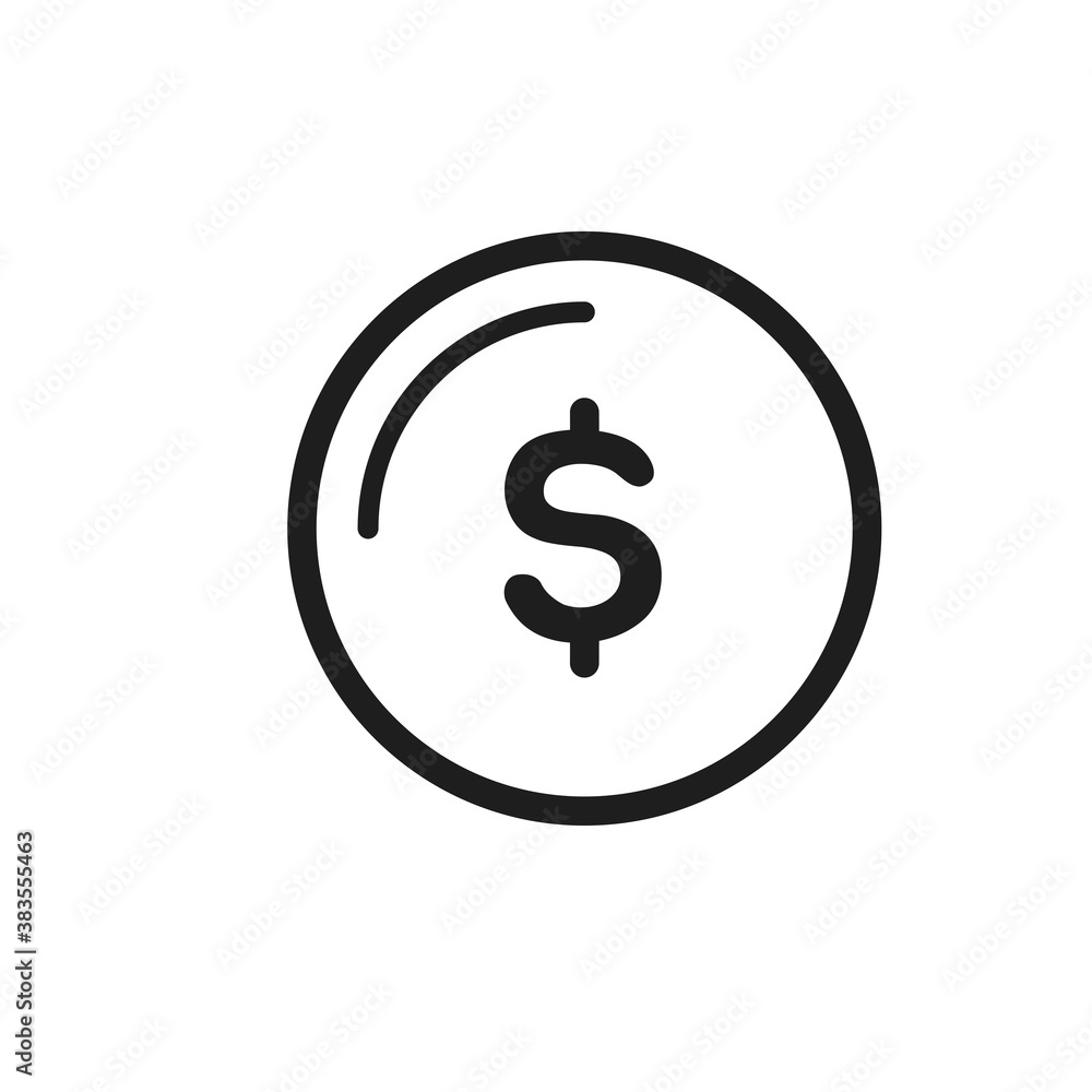 Money icon simple design Isolated on white background.