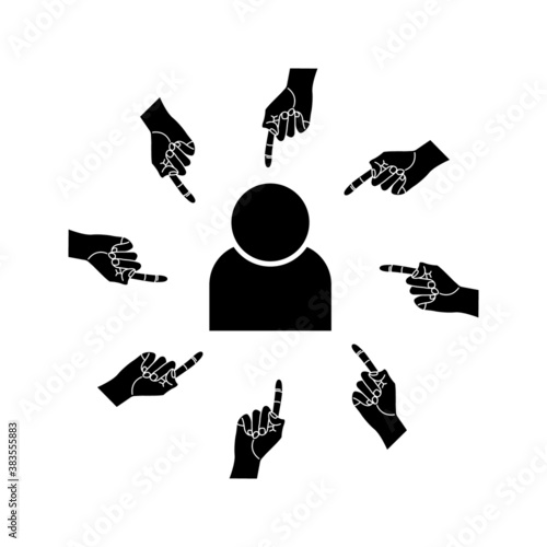 Social bullying icon. Harassment, social abuse and violence. vector illustration on white background