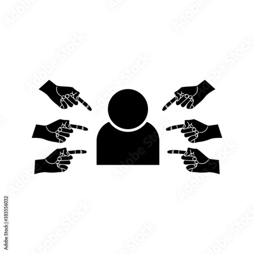 Social bullying icon. Harassment, social abuse and violence. vector illustration on white background