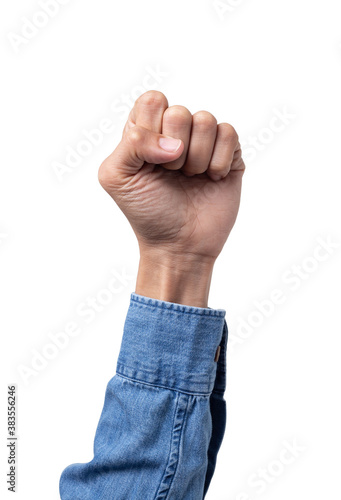 Man hand isolated on white background with clipping path