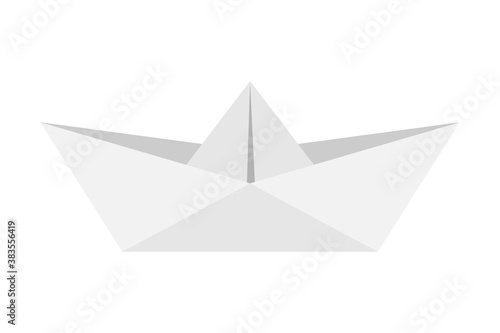 Paper boat isolated on white. Origami toy. Sea and travel symbol.