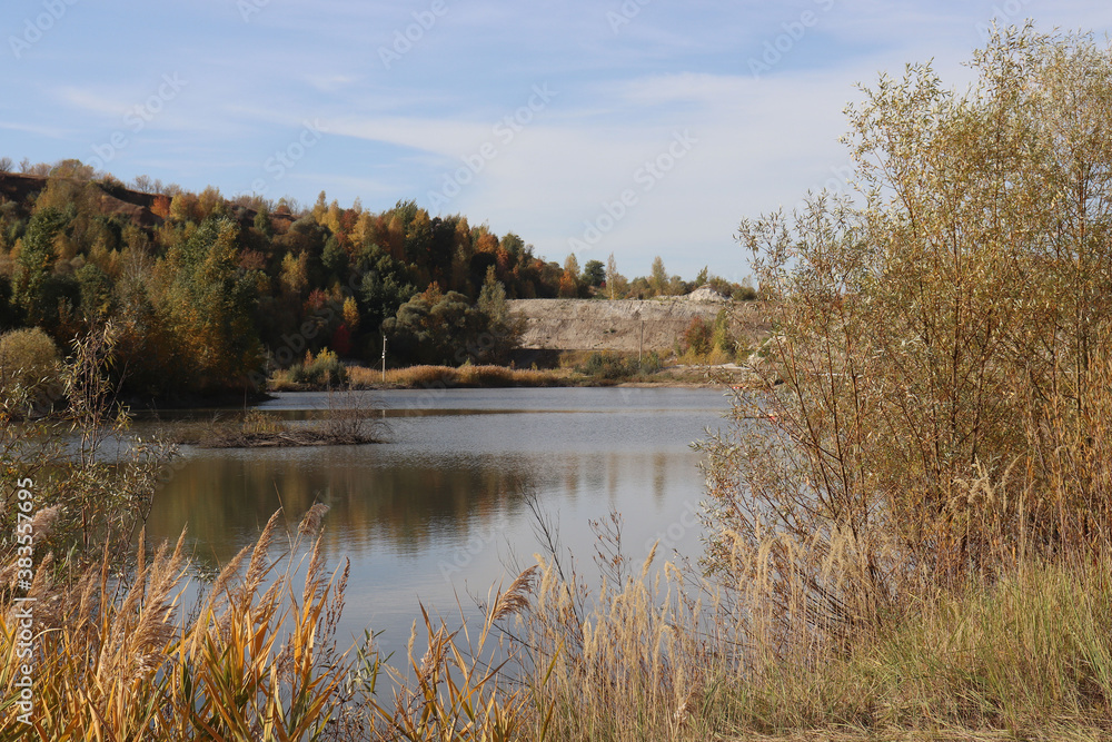 autumn landscape with lake