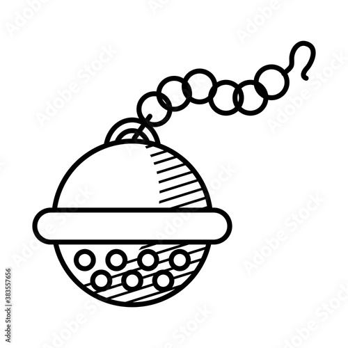 tea ball infuser icon, line style