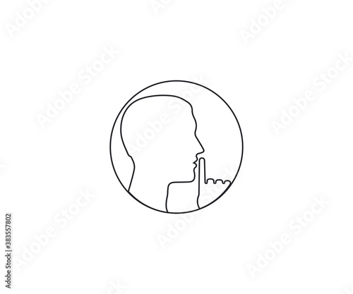 Mute, quiet, silence, silent icon. Vector illustration, flat design.