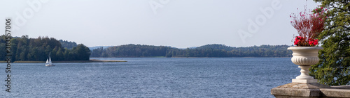 Lake Galve. Medieval castle on the island. Trakai. Lithuania