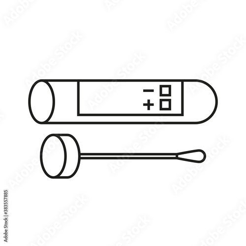 Test icon. Test cotton swab for biomaterial. Simple linear vector illustration on a white background.