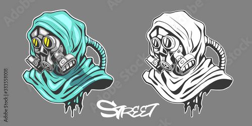 Gas mask in graffiti style vector.