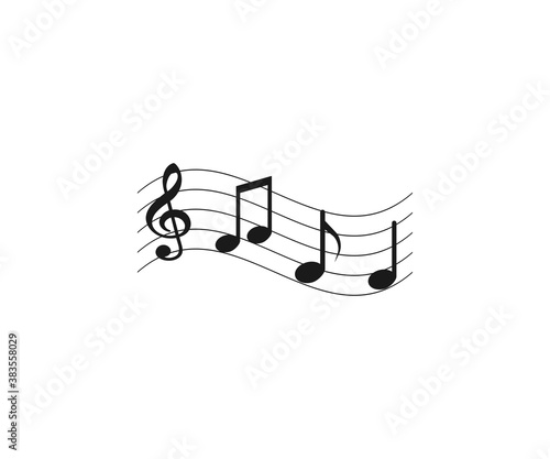 Audio  music note  notes icon. Vector illustration  flat design.
