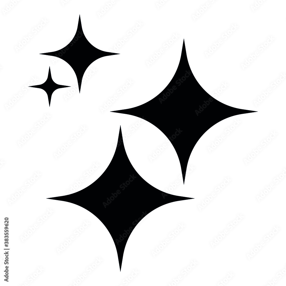 Shine icon, Clean star icon on white background Shine icon, Clean star icon on white background