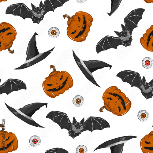 Seamless pattern with halloween theme
