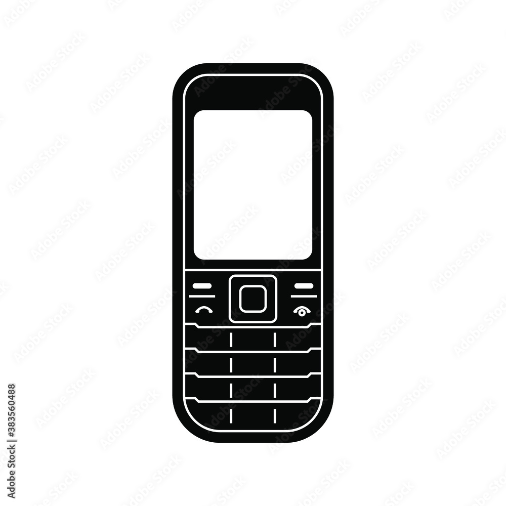 Hand phone icon. Mobile phone with blank screen. Flat style. vector illustration Hand phone icon. Mobile phone with blank screen. Flat style. vector illustration
