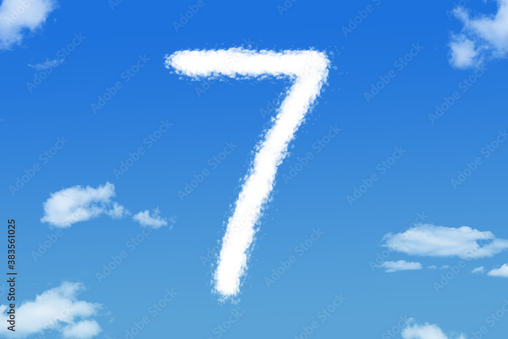 cloud shape of number seven on blue sky cloud shape of number seven on blue sky