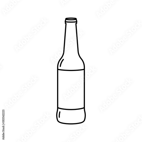 Simple glass beer bottle with screw cap vector
