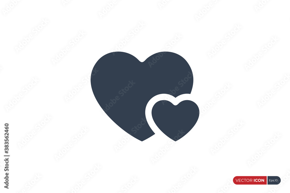 Simple Heart Icon. Blue Double Hearts isolated on White Background. Flat Vector Icon Design Template Element. Simple Heart Icon. Blue Double Hearts isolated on White Background. Flat Vector Icon Design Template Element.