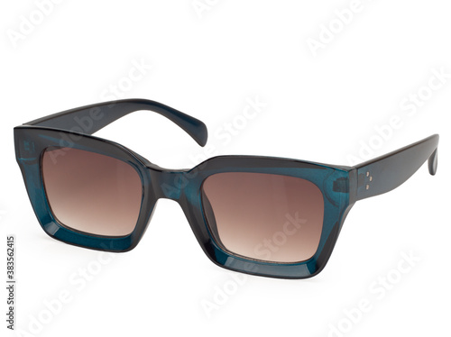 Sunglasses on white background close-up, top view © Andrii Kyselov