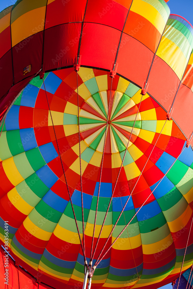 Fototapeta premium Colorful hot air balloon interior.