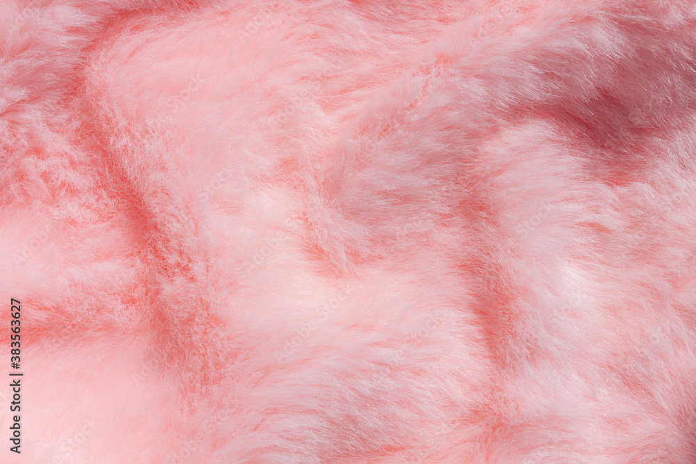 Pink fur texture top view. Coral fluffy fabric coat background. Winter fashion color trends feminine flat lay, female blog backdrop for text signs desidgn. Girly abstract wallpaper, textile surface. Pink fur texture top view. Coral fluffy fabric coat background. Winter fashion color trends feminine flat lay, female blog backdrop for text signs desidgn. Girly abstract wallpaper, textile surface.