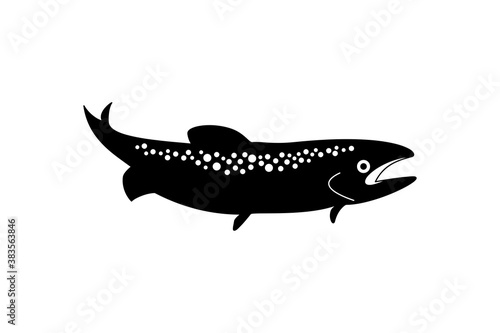 A trout fish in silhouette style vector