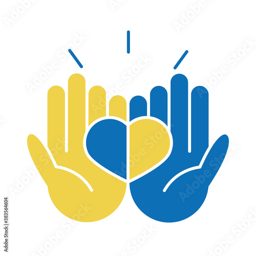 world down syndrome day, hands holding heart love campaign flat style