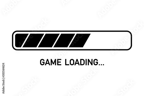 Game downloading graphic for gamers with a progress bar in vector