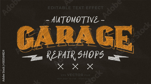 Motorcycle typography chalkboard premium editable text effect