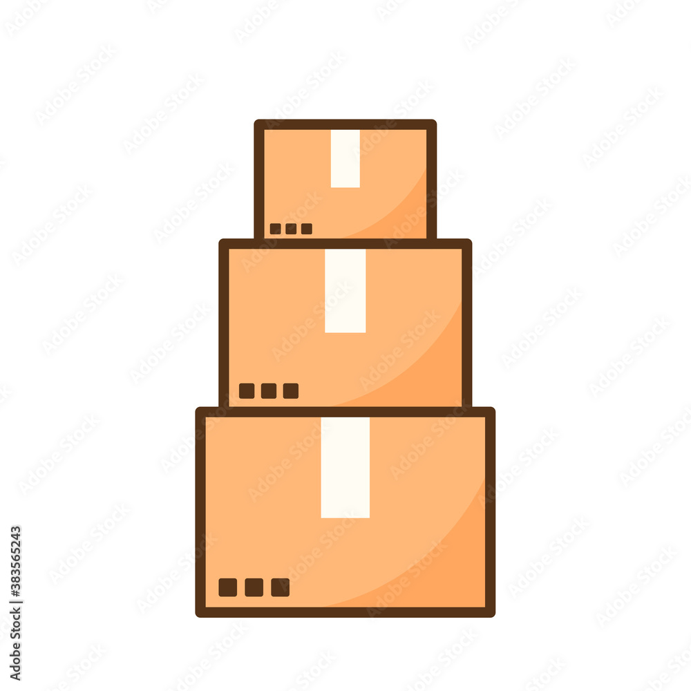 Obraz premium Parcel box vector. Parcel box on white background.