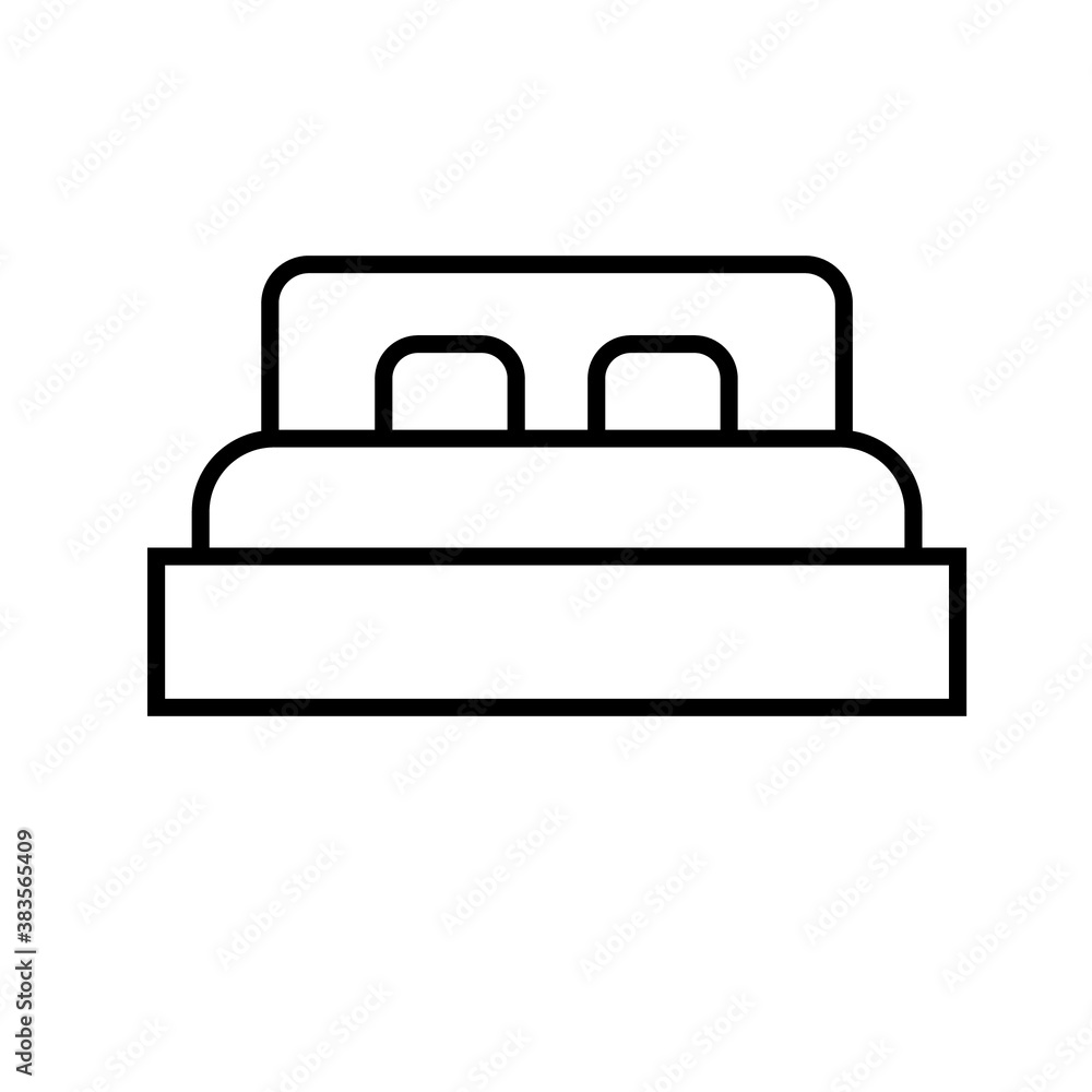 bedroom thin line icon, hotel and sleep, bed sign, vector graphics, A alinear pattern on A on white background bedroom thin line icon, hotel and sleep, bed sign, vector graphics, A alinear pattern on A on white background