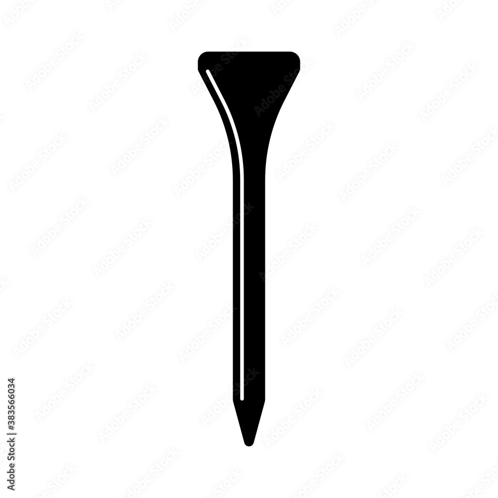 Golf tee for teeing off in vector - obrazy, fototapety, plakaty 