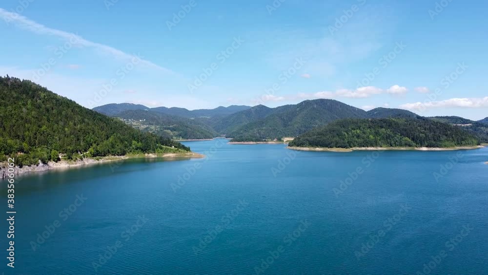 View at Zaovine lake from Tara mountain in Serbia. View at Zaovine lake from Tara mountain in Serbia.