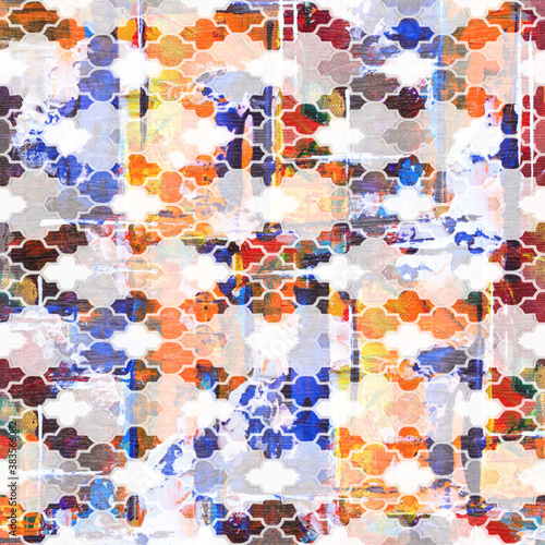 Geometric texture pattern with watercolor effect 