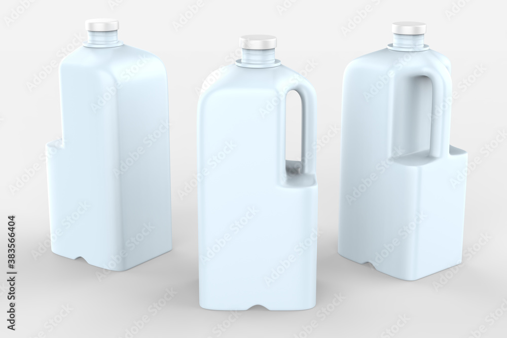 Milk Bottle with Cap Isolated on White Background. 3d illustration