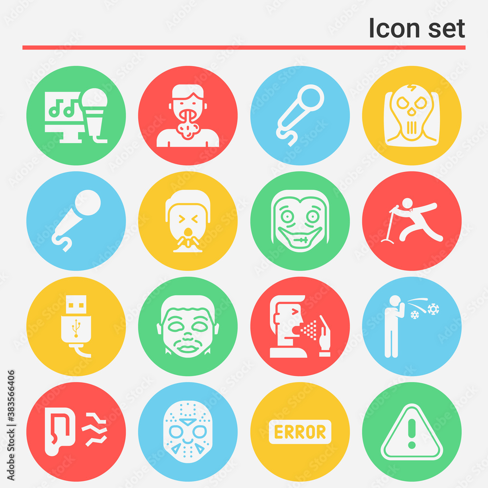16 pack of hum  filled web icons set