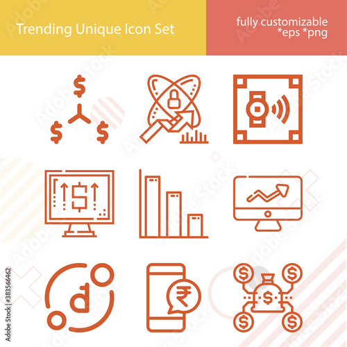 Simple set of taxation related lineal icons.