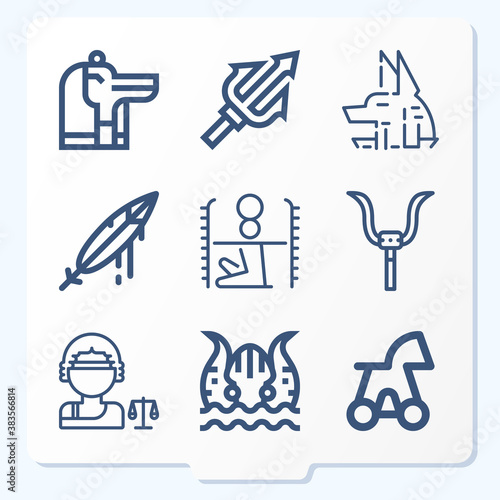 Simple set of 9 icons related to abnormality