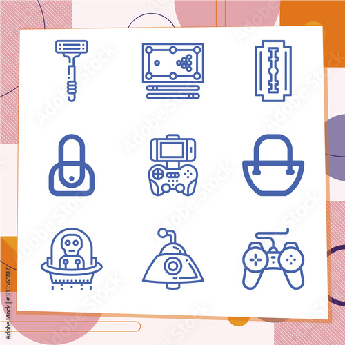 Simple set of 9 icons related to observable
