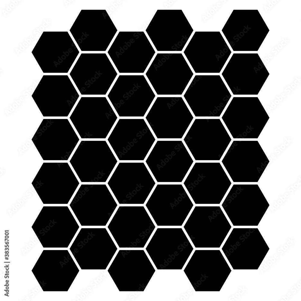 Honeycomb pattern of hexagon shapes in vector Honeycomb pattern of hexagon shapes in vector