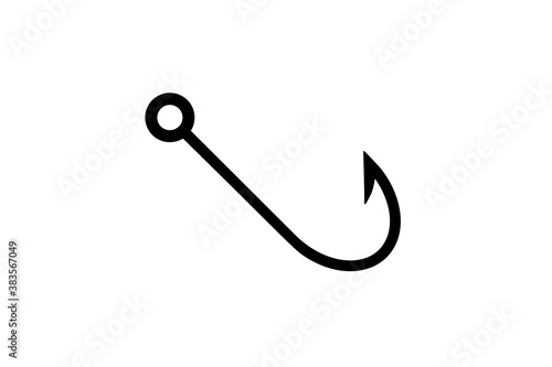 Fishing hook with barb in vector