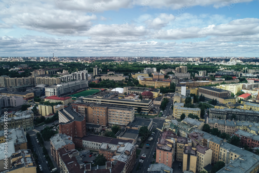 Obraz premium Aerial Townscape of Saint Petersburg City. Petrogradsky District