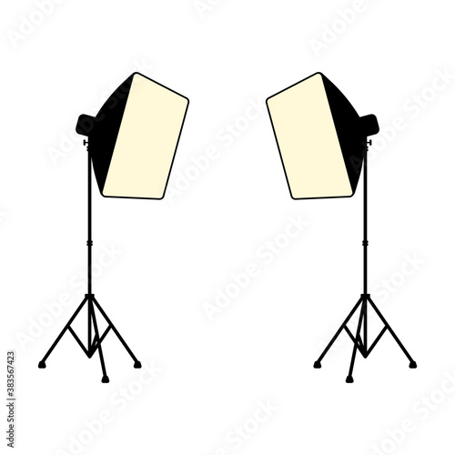 Studio lighting equipment softbox on a stand vector