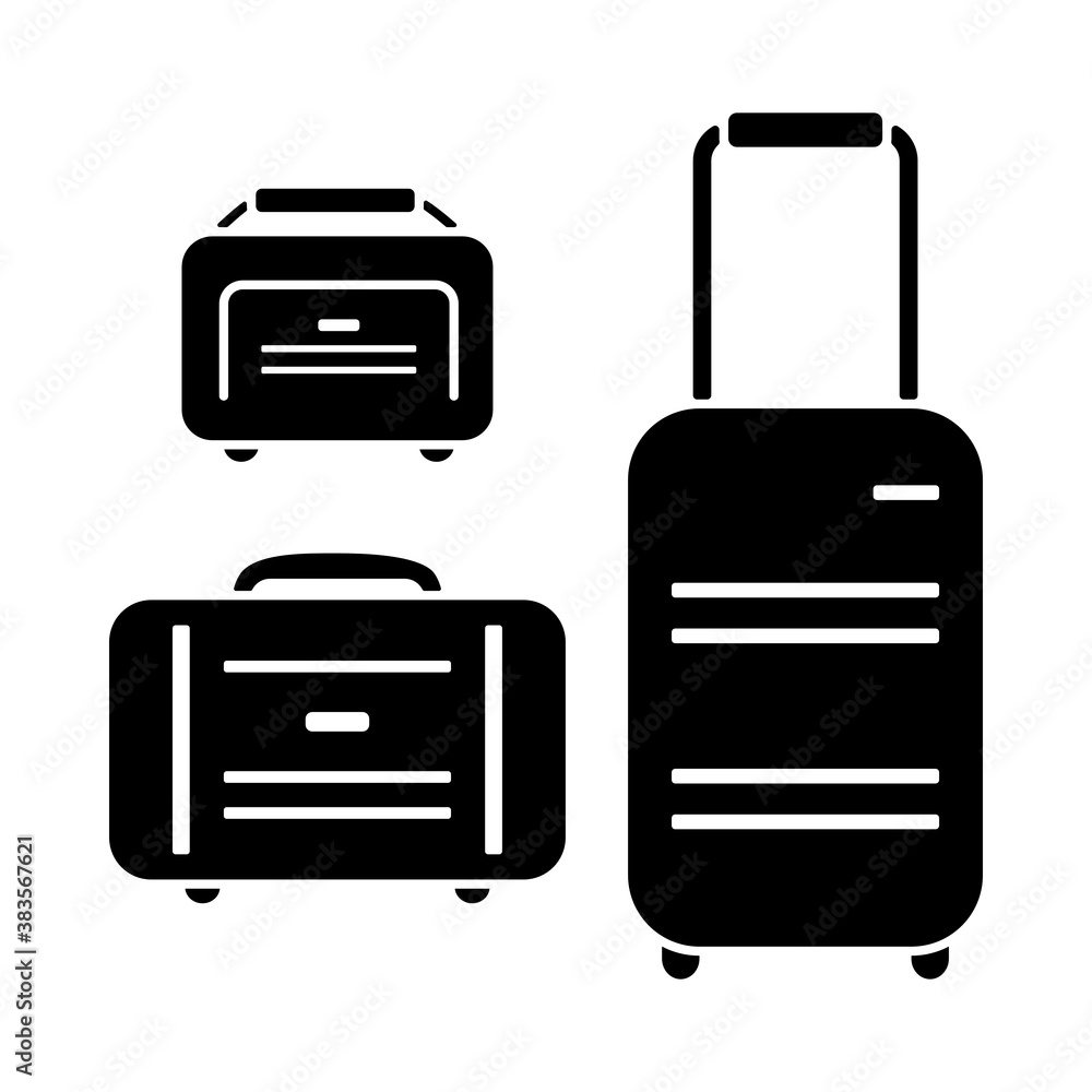 Travel luggage with wheels in vector Travel luggage with wheels in vector