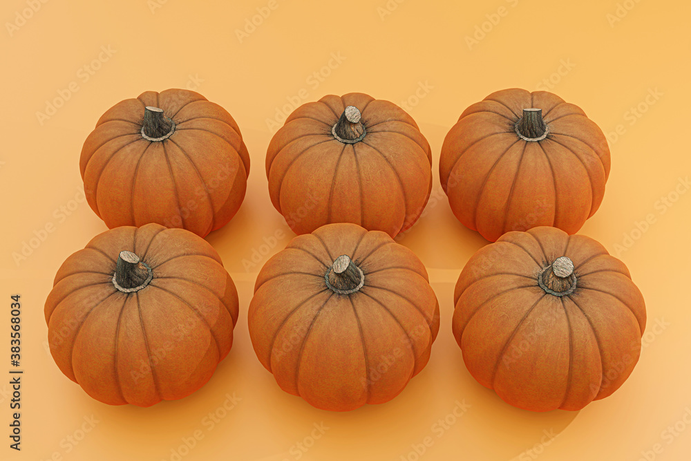 pumpkins isolated on orange background pumpkins isolated on orange background