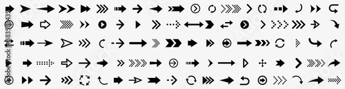 Arrows set black icons.Arrows collection. Big set of Arrows design. Arrow icon.Modern simple arrows flat style for web design..Vector illustration