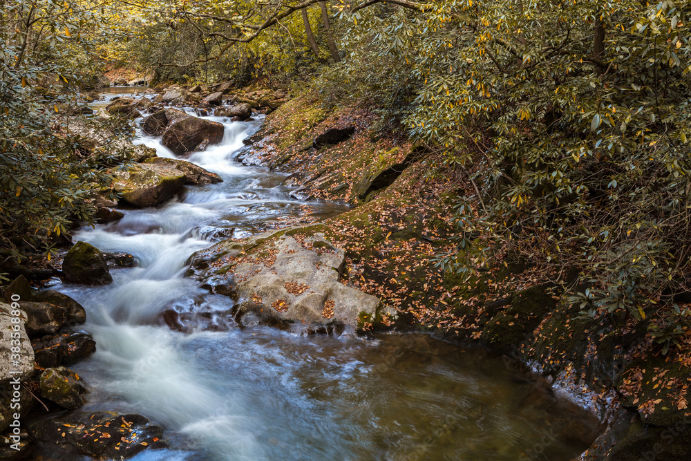 Stream rolls through North Carolina mountains. Stream rolls through North Carolina mountains.