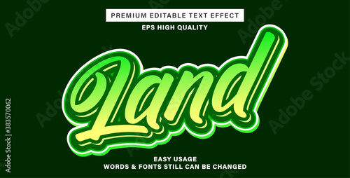 Text effect style land