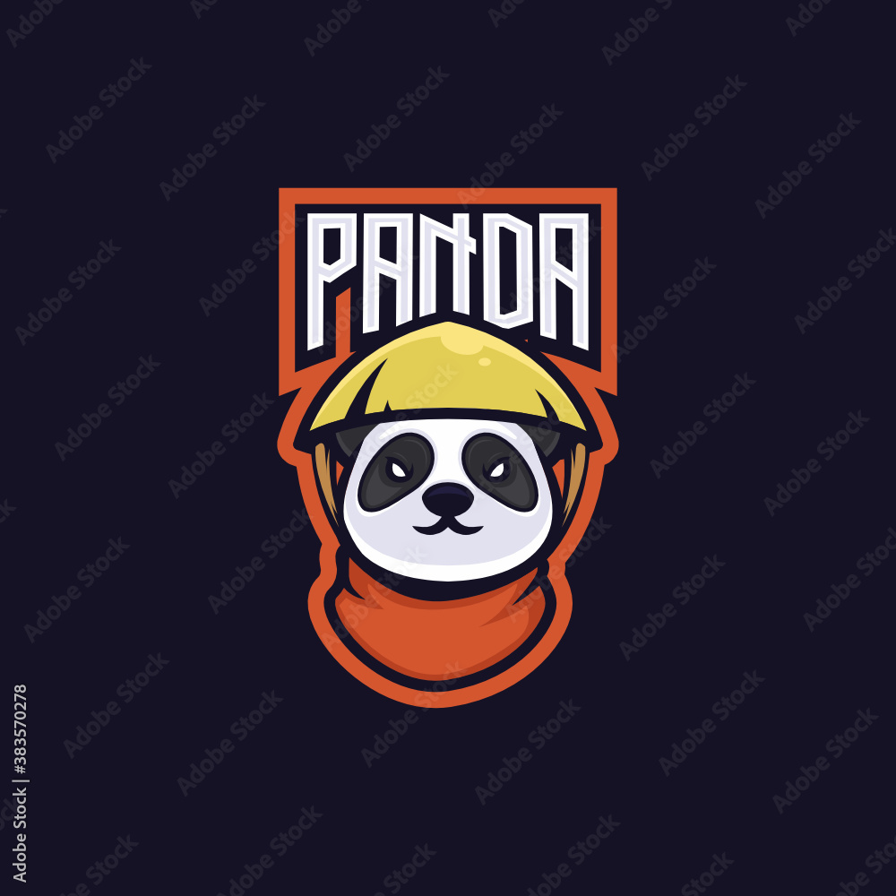 Angry panda e-sport mascot team logo emblem design