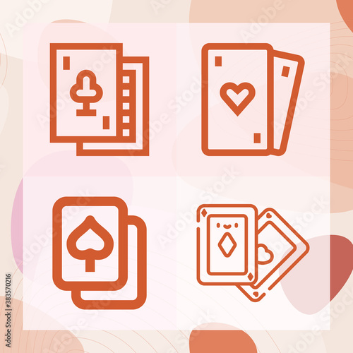 Simple set of poker related lineal icons