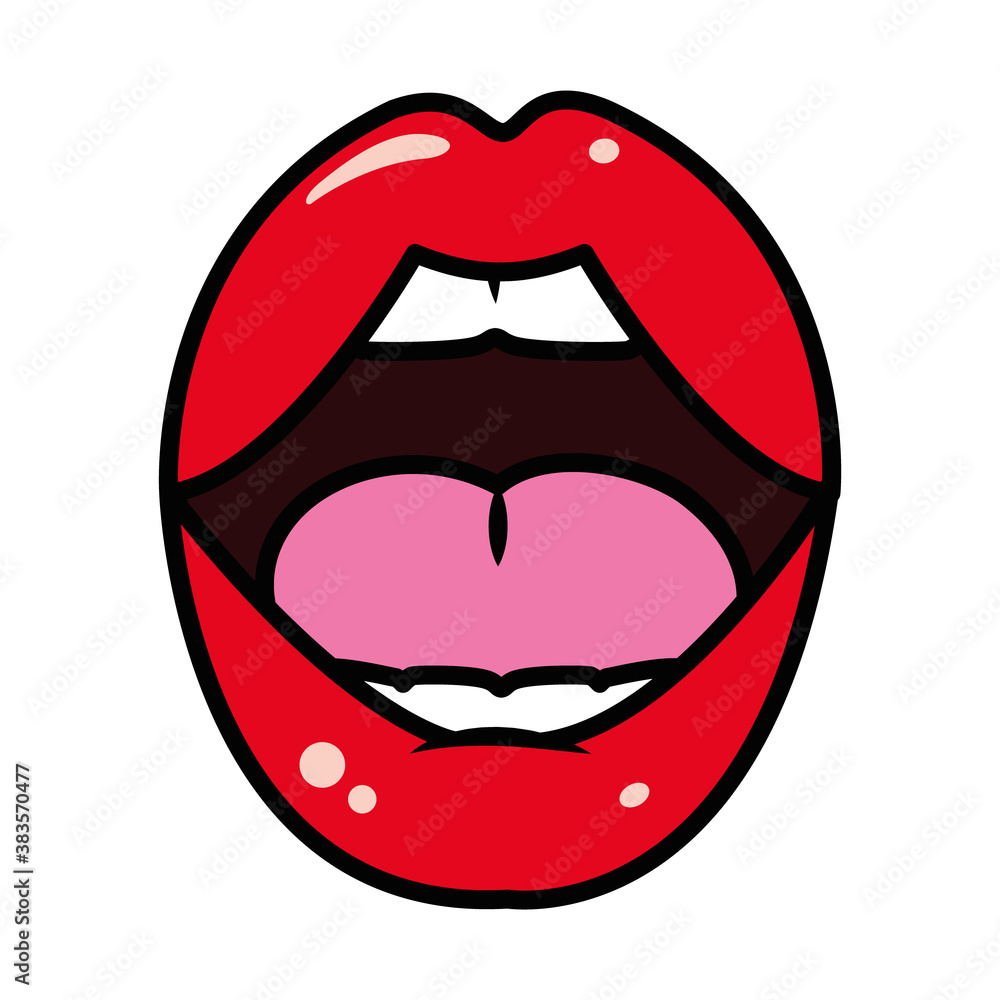 open mouth pop art design, line and fill style open mouth pop art design, line and fill style